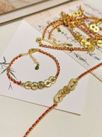 Crushed Ice Five Emperors Coin Bracelet - Lucky Charm for Pet Parents