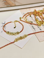 Crushed Ice Five Emperors Coin Bracelet - Lucky Charm for Pet Parents