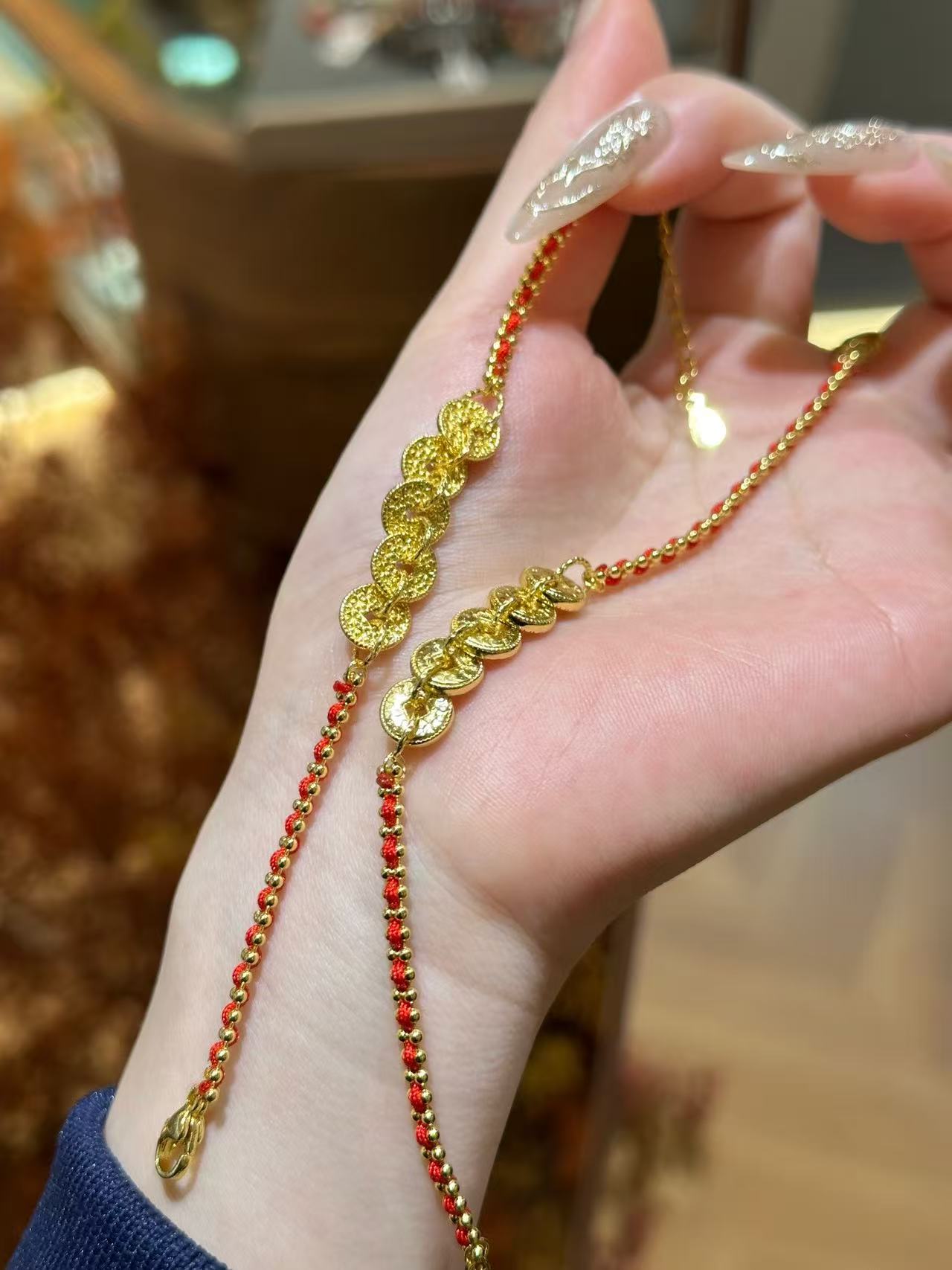 Crushed Ice Five Emperors Coin Bracelet - Lucky Charm for Pet Parents