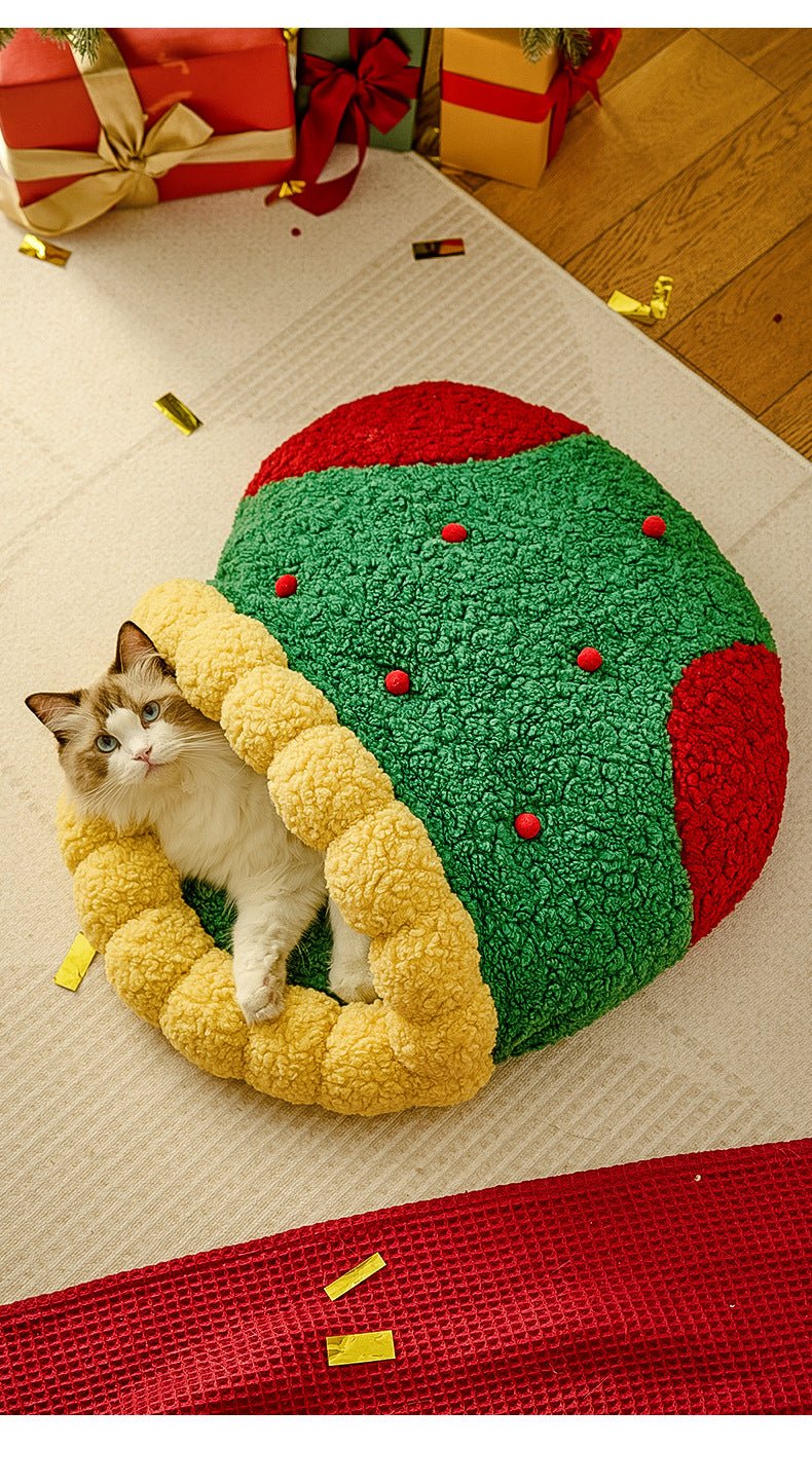 Cat Bed - Merry Christmas Stocking Cat Bed - Pawlor