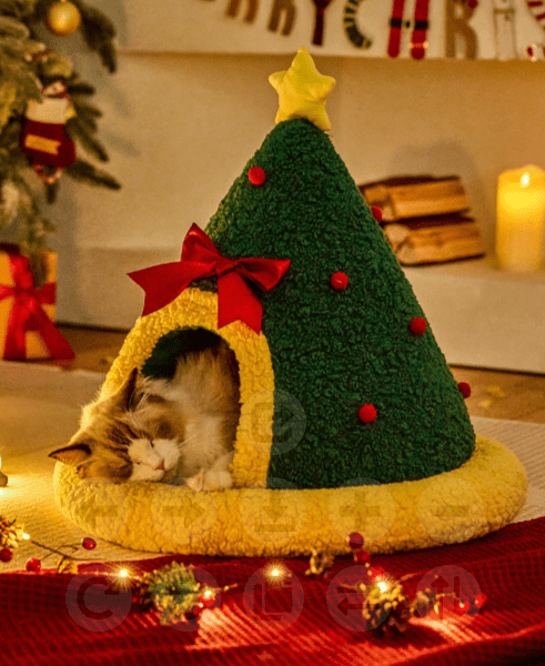 Cat Bed - Merry Christmas Triangle Bed - Pawlor