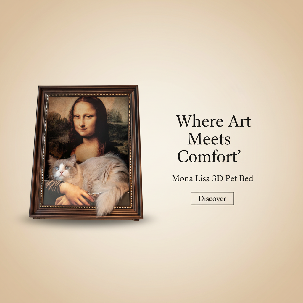 Mona Lisa Pet Bed Banner - Scaled Down